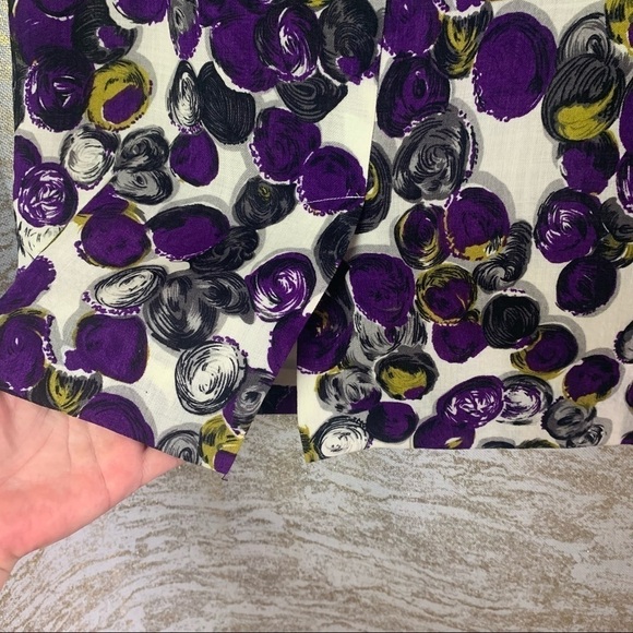 HOBBS London Purple/White Floral Print 100% Wool Skirt Size 10 - Picture 8 of 14